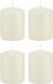 Trend Candles Cilinderkaars/stompkaars - 4x - ivoorwit - 6 x 8 cm - 29 branduren