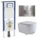 Geberit QeramiQ Dely Swirl Toiletset - 36.3x51.7cm - Geberit UP720 Duofix Sigma inbouwreservoir - slim zitting - steel bedieningsplaat - ronde knoppen - glans wit