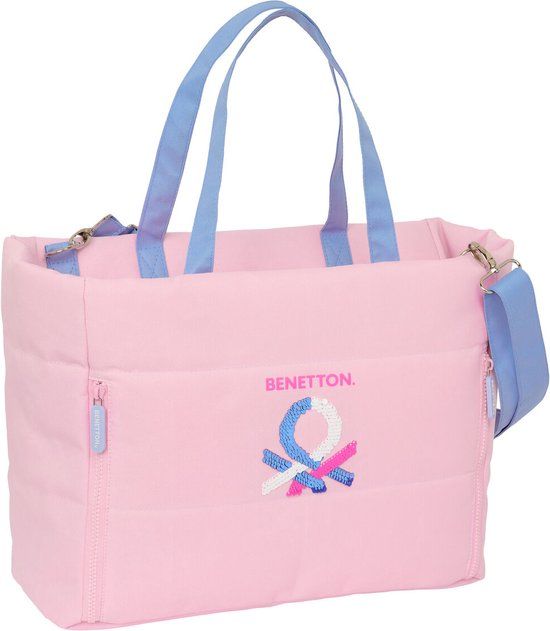 Safta Benetton Handtas Roze 40 x 31 x 17 cm