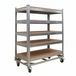 Merkloos / Sans marque Relaxdays etagewagen, 5 niveaus, wielen & remmen, tot 750 kg, HBD: 110x90x45 cm, mobiele werkplaatswagen, staal, zilver