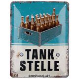 Nostalgic-Art Retro metalen bord, 15 x 20 cm, tankstation bier - cadeau-idee als baraccessoire, van metaal, vintage design met spreuk, metalen borden spreuken, bierdecoratie