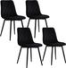 Merkloos Relaxdays Eetkamerstoelen - Set van 4 - Fluweel - Zwart