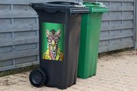 StickerSnake Container sticker Zebra - Bril - Hippie - Bloemen - Dieren - 40x60 cm - Kliko sticker