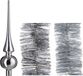 Decoris Kaemingk B.V. Kerstversiering glazen piek glans 26 cm en folieslingers pakket zilver