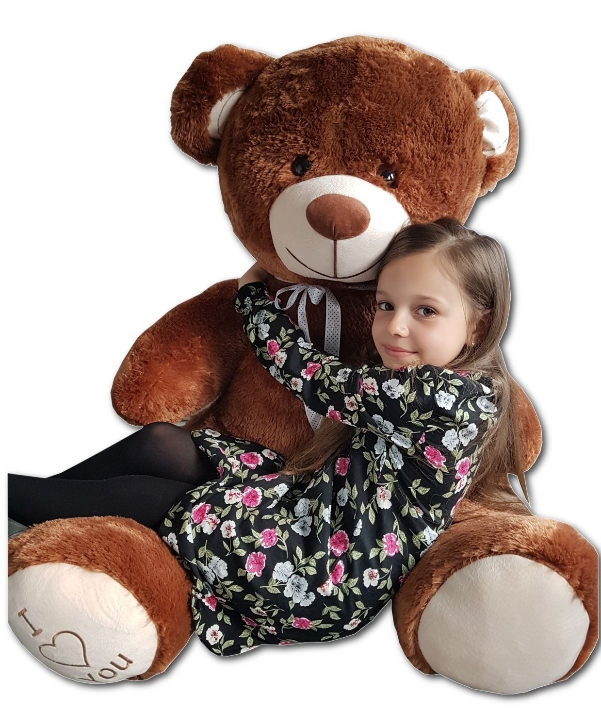 Viking Choice Knuffelbeer - met hart - 160 cm - bruin/beige