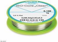 Felder ISO-Core Clear SAC305 Soldeertin Spoel Sn96,5Ag3Cu0,5 0.100 kg 1 mm
