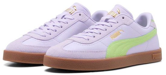Puma Club II Era Lage Sneakers Mannen Licht Lavendel-Zonnig Limoen Leer Rubber Maat 41