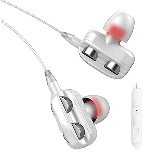tinysiry Oordopjes Dual Moving Coil In-Ear Wired Sport Oortelefoon Zware Bas Stevig Wit