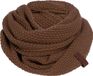 Knit Factory Coco Gebreide Colsjaal - Ronde Sjaal - Nekwarmer - Wollen Sjaal - Bruine Colsjaal - Dames sjaal - Heren sjaal - Unisex - Tobacco - One Size