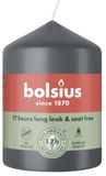 Bolsius Stompkaars Stormy Grey Ø58 x 80 mm – 17 Branduren – 6 Stuks – Grijze Sfeerkaarsen