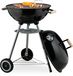 Relaxdays kogelbarbecue, Ø 44 cm, barbecue voor buiten, met wielen, asvanger, luchtrooster, houtskoolbarbecue, zwart
