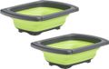 Zeller Set van 2 opvouwbare vergieten/zeven grijs/groen kunststof 44 x 29 x 13,1 cm