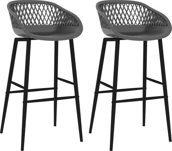 vidaXL Barstoelen 2 stuks - Grijs