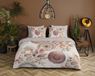 HIP Housse de couette mandalas & feuilles - 2 personnes 200x200/220 cm - Gris - 100% Coton satin