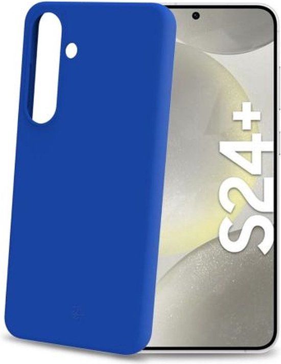 Celly Cromo Siliconen hoesje - Geschikt voor Samsung Galaxy S24+ Plus - TPU Back Cover - Microfiber - Blauw