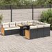 Prolenta Maison Exclusive - Tuinset voor in de tuin, bestaande uit 11 delen, met kussens, zwart, van polyrotan