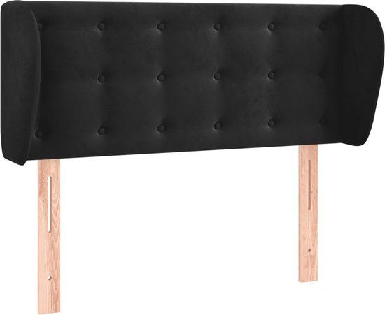 vidaXL Hoofdbord met randen 93x23x78/88 cm fluweel zwart