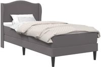 vidaXL Bedframe met hoofdeinde Grijs 90 x 200 cm Kunstleer