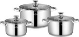 Swiss Haus® DC2006 Set de casseroles Induction - Set de 6 casseroles avec couvercle - Inox