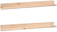 vidaXL Wandkasten 2 stuks 110x11x9 cm massief grenenhout naturel
