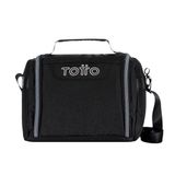 TOTTO Koeltas voor levensmiddelen, 8 l, gemarkeerd model, 25 x 20 x 17 cm, lunchbox voor kinderen, 180 graden opening, draaggreep, verstelbare riem, bevestiging voor rugzak met wielen, zwart