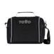 TOTTO Koeltas voor levensmiddelen, 8 l, gemarkeerd model, 25 x 20 x 17 cm, lunchbox voor kinderen, 180 graden opening, draaggreep, verstelbare riem, bevestiging voor rugzak met wielen, zwart