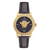 Versace Medusa Deco VE7B00223 Horloge - Leer - Zwart - Ø 38 mm