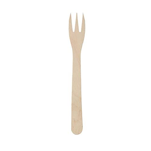 GREENBOX XL Frietvorken, hout, frietvorken, bestek, biologische vork, composteerbaar van hardhout, naturel, pommespieker, houten vorken, frietvorken, 100 x frietvorken, 17,5 cm