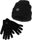Heatkeeper Heren Winter Thermo Set - Muts + Handschoenen - Zwart - Maat S/M