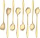 Set van 8 multifunctionele roestvrijstalen koffielepels - Goud