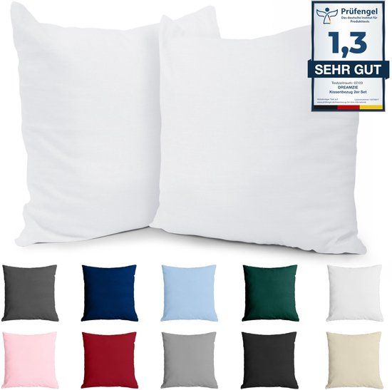 Dreamzie Kussensloop 60x60 Katoen Renforcé (set van 2) - Wit