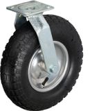 Merkloos Relaxdays Zwenkwiel luchtband - 300 mm - met plaatje - tot 120 kg - zwart-zilver