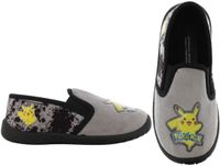 Leomil Pokémon - Pantoffels kinderen voor jongens - Pikachu Sloffen kind slip-on - Schoenen van 2 tot 8 jaar - Maat 29 - Grijs