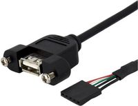 StarTech 30 cm Inbouwpaneel USB Kabel - USB A naar Moederbord Aansluitkabel F/F