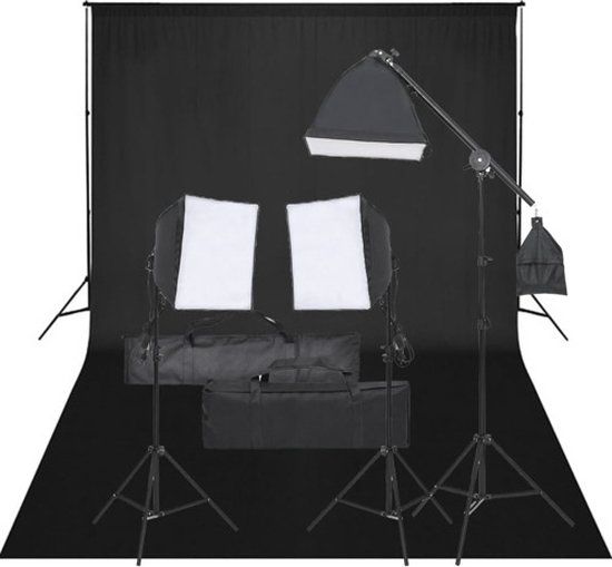 vidaXL Fotostudioset met verlichtingsset en achtergrond