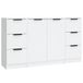 vidaXL Dressoirs, 3 stuks, wit, van houtvezel