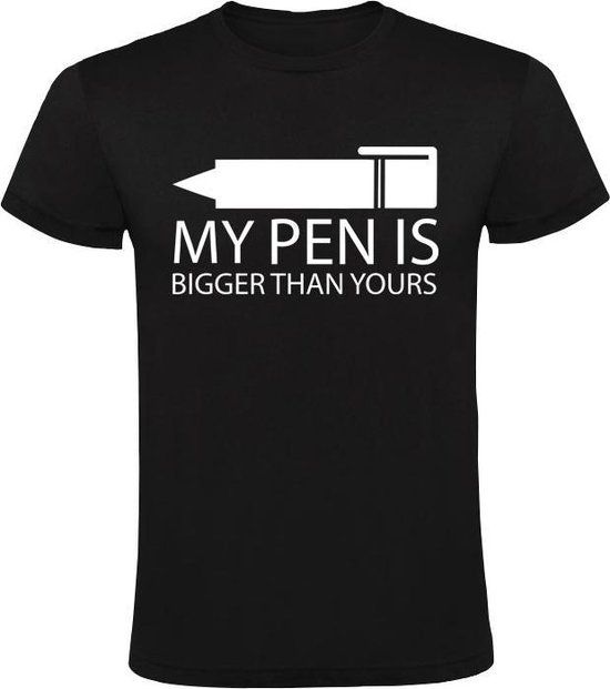 Sol's Mijn pen is groter heren t-shirt - Zwart - 3XL
