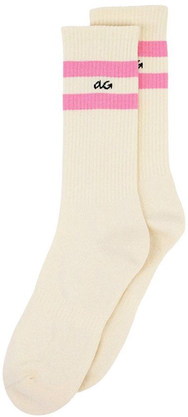 Alfredo Gonzales unisex athletic sokken stripes wit & roze