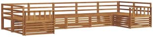 vidaXL - Hoek loungeset - 7 zitplaatsen - Naturel - Massief Acacia Hout