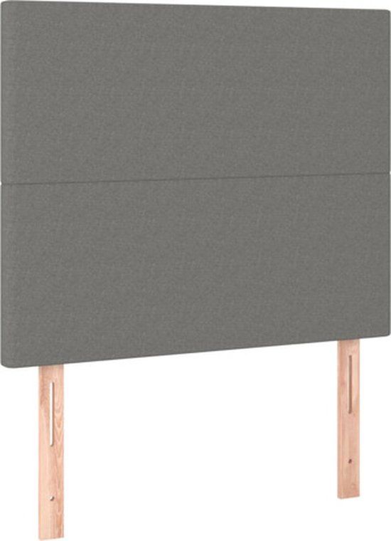 vidaXL Hoofdbord - donkergrijs - 80x5x118/128 cm - Stof