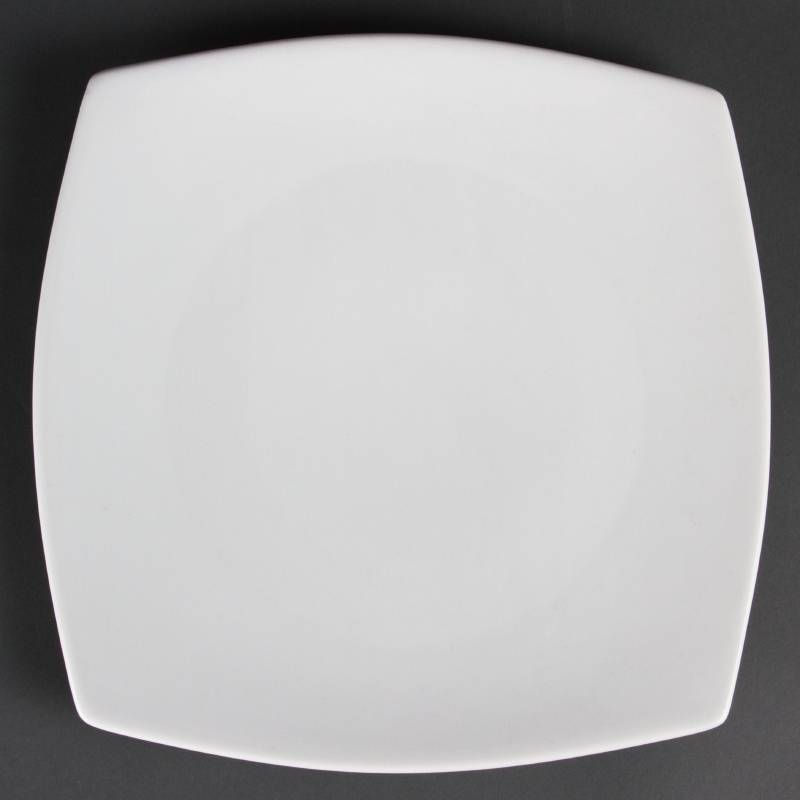Olympia Whiteware Vierkante Borden met Afgeronde Hoeken 18.5x18.5 cm - 6 Stuks