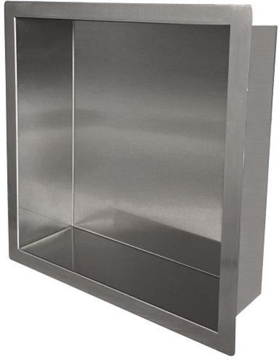 Aloni Inbouwnis Gunmetal Grijs 305x305x100mm - Vierkant - Roestvrij staal - Mat