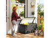 Outsunny Coffre de rangement extérieur XXL 311L coffre de jardin acier galvanisé verrouillable vérin à gaz 120x62x62cm gris foncé