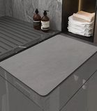 Merkloos / Sans marque Bol Non-slip Badmat - Hoog absorberend - 1 stuk - Grijs - Natuurrubber