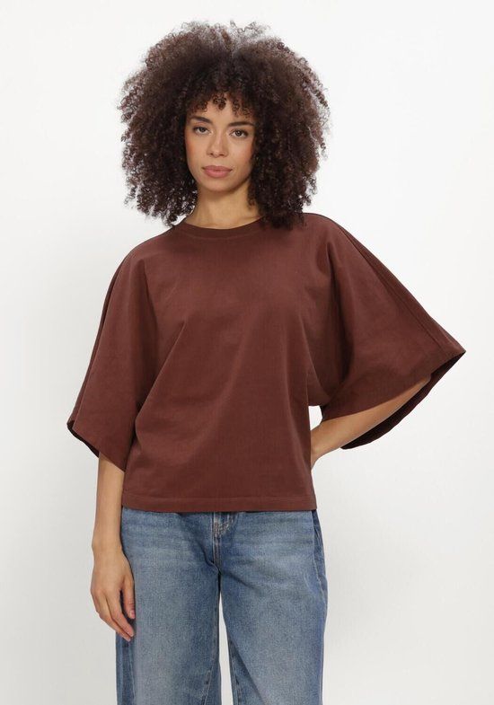 Catwalk Junkie Batsleeve Tshirt Dames - Shirt - Bruin - Maat 36