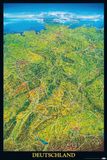 Duitsland Close Up Duitsland poster - Geografische panorama-kaart van de Bondsrepubliek Duitsland - 61 x 91,5 cm