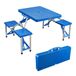WilTec Kit Table de Camping Pliante, 1330 x 845 x 670 mm, avec 4 sièges solidaires, Table Portable PE-HD/alu, extérieur, BBQ, fêtes, Barbecue, Pique-Nique