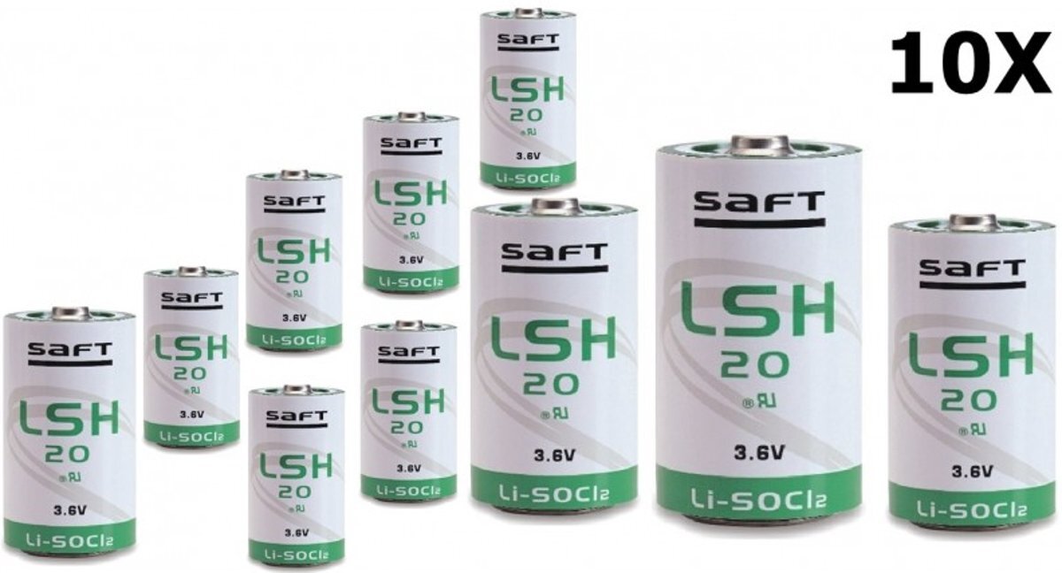 Saft 10 Stuks - LSH 20 D-formaat Lithium batterij 3.6V