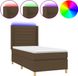 vidaXL Boxspringbed met matras en LED-verlichting, donkerbruin, 90x190 cm, stof