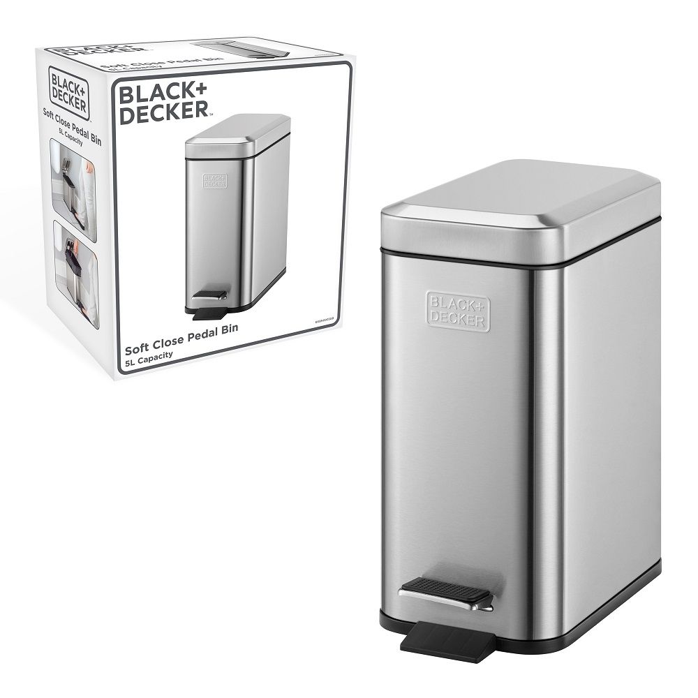 BLACK+DECKER Black+Decker Pedaalemmer RVS - 5 Liter